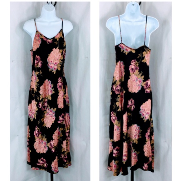 Betsey Johnson Dresses & Skirts - Betsey Johnson x Lew Magram Collection 90s Vintage Dark Floral Slip Dress